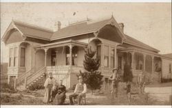 Tomasini family in front of their farmhouse in Nicasio, California, about 1899