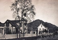 North Street looking east to Fitch Mountain, Healdsburg, California, 1873