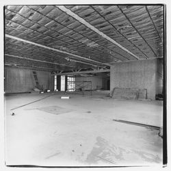 Interior of the new Exchange Bank building with ceiling insulation, 545 Fourth Street, Santa Rosa, California, 1971