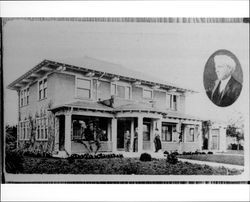 Burbank greeting guests at his Tupper Street residence