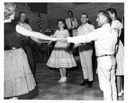 Petaluma Whirlers practicing a routine, Petaluma, California, 1963