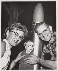 Martian Milkman at the Petaluma Cooperative Creamery exhibit at the Sonoma County Fair, Santa Rosa, California, 1958