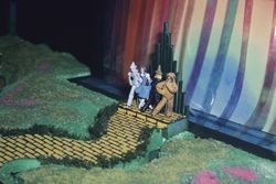 End of the yellow brick road in the model for the Garden of Oz show preparations at the Hall of Flowers at the Sonoma County Fairgrounds, Santa Rosa, California, April 1988