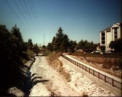 Looking west along Santa Rosa Creek from Olive Street - Railroad Avenue Bridge