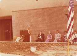 Speaker at the Sebastopol Library dedication Sept. 12, 1976, Sebastopol, California, 1976