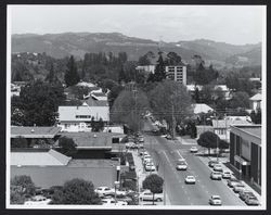 Looking east on Third Street from D Street