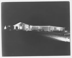 Night view of Welti Chapel of the Roses, Santa Rosa, California, 1957