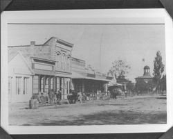 Looking north on Exchange Avenue towards courthouse in downtown Santa Rosa, California, 1872