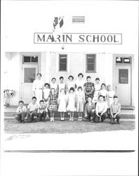 Helen Putnam and her class at Marin School, Sausalito, California, about 1950