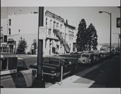 Quake damage on Third Street, Old Courthouse Square and Third Street, Santa Rosa, California, September 1969