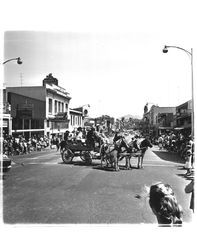 Equestrian units in the Sonoma-Marin Fair Parade, Petaluma, California, 1967