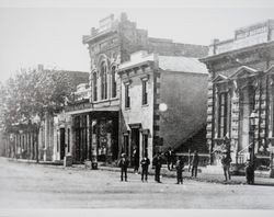 Fourth Street at the corner of Exchange Avenue, Santa Rosa, California, April 15, 1875