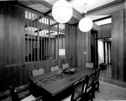 Dining room with a Japanese influenced design, Santa Rosa, California, 1961