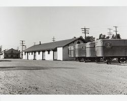 American Express Agency building at the Petaluma Train Depot, Petaluma, California, about 1954