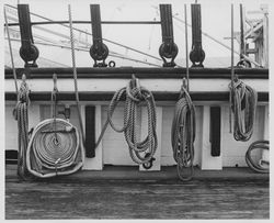 Ship rigging, San Francisco, California, about 1960