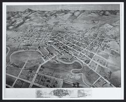 Birdseye view of the city of Petaluma, Sonoma County, California