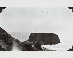 Construction of the jetty at the mouth of the Russian River at Jenner, California, March 23, 1932