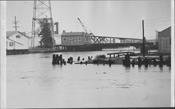 D Street Bridge during flooding, Petaluma, California, January, 1965