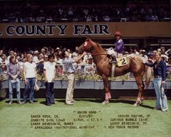 Winner's Circle for the Appaloosa Invitational Handicap Purse at the Sonoma County Fair Racetrack, Santa Rosa, California