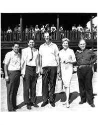 Whiskerino Contest winners at the Old Adobe Fiesta, Petaluma, California, about 1970