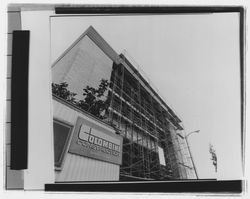 Installing windows in the Dean Witter Reynolds building, Santa Rosa, California, 1982