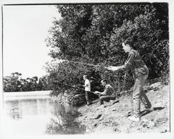 Fishing at Palomino Lakes, Cloverdale, California, 1961