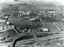 Aerial view of the Santa Rosa Kmart store and surrounding Airway Drive area, Santa Rosa, 1970