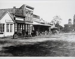 Main Street, looking northwest from Second Street, Santa Rosa, California, April 15, 1875