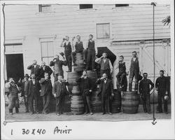 Employees tasting the beer at Grace Brothers Brewing Company, Santa Rosa, California, about 1900