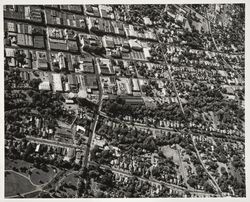 Aerial view of downtown Santa Rosa, Santa Rosa, California, 1952