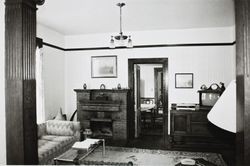 Fireplace in the Sweet House at 607 Cherry Street, Santa Rosa, California