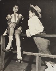 Pat Meer and Eleanor Swan at the Gayland Skating Rink, 368 Petaluma Boulevard North, Petaluma, California, about 1946