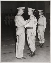 Receiving a medal