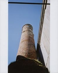 Smokestack at the Carlson-Currier Silk Mill, 420 Jefferson Street, Petaluma, California, about 1984