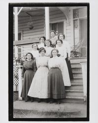 Girls standing on the steps at the Salvation Army Home