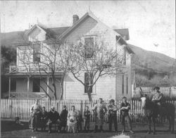 Tomasini family in front of their ranch house at Nicasio, Marin County, California about 1885