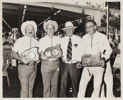 Fair personnel pose with their awards at the Sonoma County Fair, Santa Rosa, California
