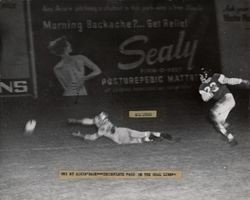 Incomplete pass during Petaluma Leghorn game against Oakland Owls