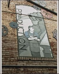 Large paneled mural in American Alley, American Alley, Petaluma, California, 2012