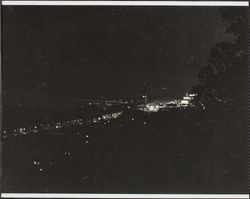 Illuminated Ferry Building and Embarcadero, 1 Telegraph Hill Boulevard, San Francisco, California, 1920s