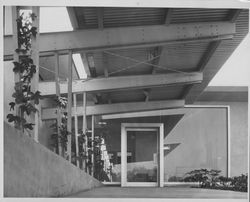 Doors of the new Hillcrest Hospital, Petaluma, California, 1957