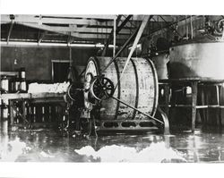 Petaluma Cooperative Creamery butter churn, about 1928