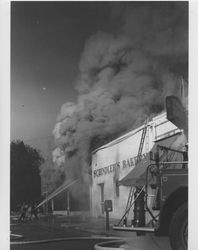 Fire at Schindler's Bakery, Petaluma, California June 21, 1942