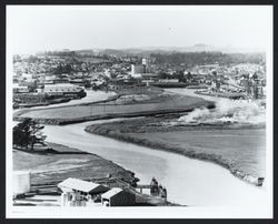 View of the Petaluma River and surrounding industrial area looking northwest