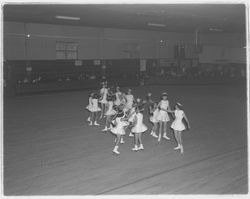 Girls with magic wands in the Skating Revue of 1957, Santa Rosa, California, April, 1957