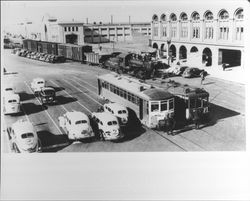 North West Pacific Railroad freight train at the Ferry Building depot