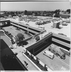 Parking garage at Santa Rosa Plaza construction, Santa Rosa, California, 1981
