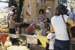 Dunking for apples at the Gravenstein Apple Fair in Ragle Ranch Regional Park, Aug. 6, 1979