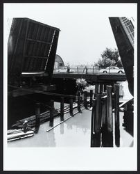 Open drawbridge over Petaluma River