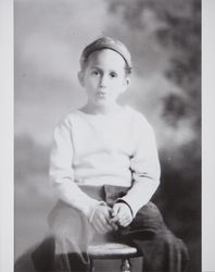 Portrait of Thomas Herbert Ware as a child, Santa Rosa, California, about 1930